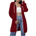thumbnail image 1 of zejinsd Zip Up Hoodies for Women Casual Lightweight Long Zip Up Hoodie Tunic Sweatshirt Jacket with Pockets, 1 of 7