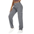 thumbnail image 1 of zejinsdCargo Pants Women's Solid Color Casual Workwear Drawstring Hiking Pants Loose Sports Pants Elastic Waist Workout Pants with Pockets, 1 of 5