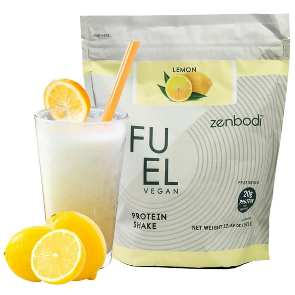 Zenbodi Fuel Vegan Protein Powder Lemon - 20g of Protein Each Serving, Delicious Plant-Based Blend for Muscle Growth, Crafted from Pea, with Vegan D3, No Artificial Flavors, Gluten-Free