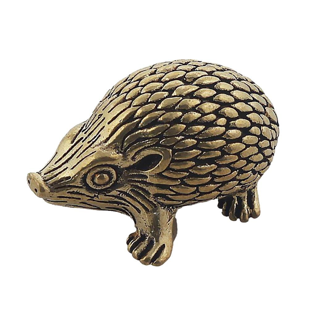 Aorvoras Solid Brass Hedgehog Figurine - Decorative Desktop Sculpture - View #4