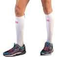 thumbnail image 1 of tech+ compression socks l / white / pink logo, 1 of 7
