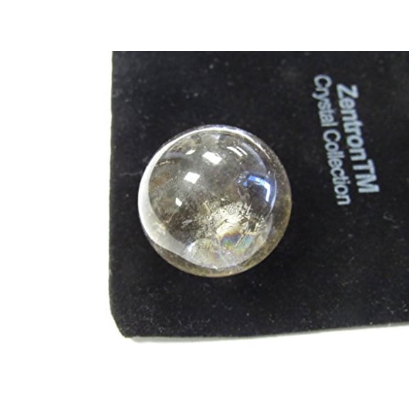 zentron crystal collection: 25 mm smoky quartz sphere with velvet bag
