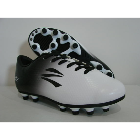zephz Men's Wide Traxx Soccer Cleat White/Black, 13EE