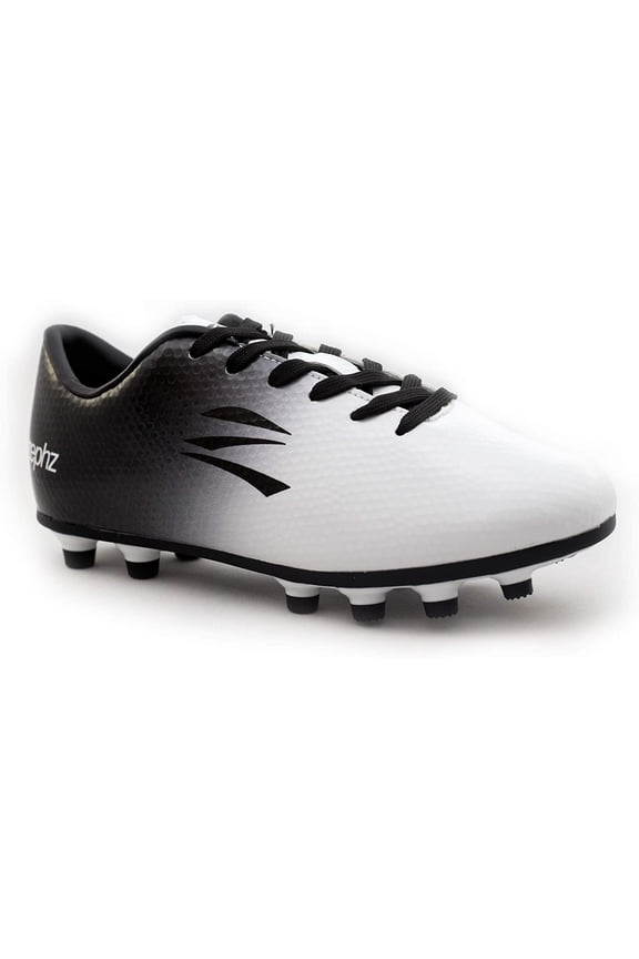 Youth Wide Traxx Soccer Cleat White/Black, Sizes 12EE to 6EE