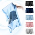 thumbnail image 1 of zeranth Men Boxers Elastic Mid Waist Solid Color Ultrathin Seamless Soft Breathable U Convex Quick Dry Moisture-wicking Firm Stitching Men Underpants Underwear, 1 of 7