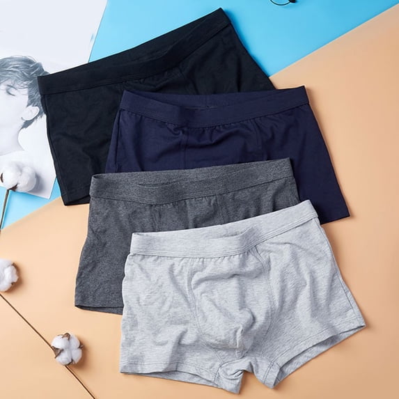 zeranth Men Boxers Elastic Soft Mid Waist Anti-septic Solid Color Breathable U Convex Seamless Plus Size Men Underpants Underwear