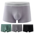 thumbnail image 1 of zeranth Men Boxers Soft Breathable U Convex Mid Waist Stretchy Moisture-wicking Elastic Waist Quick Dry Anti-septic Men Underpants Underwear, 1 of 7
