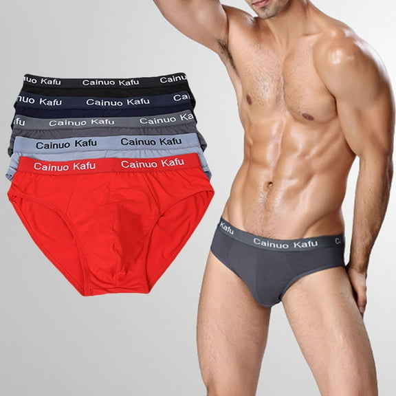 zeranth Men Briefs Low Waist Elastic Breathable Soft Intimate Anti-septic Sweat Absorption Plus Size Men Underpants Men Clothing