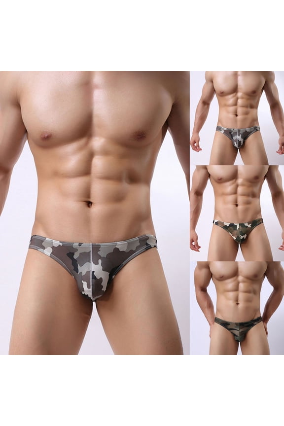Men Briefs T Shape Low Waist U Convex Pouch Casual Men G-string for Sleeping