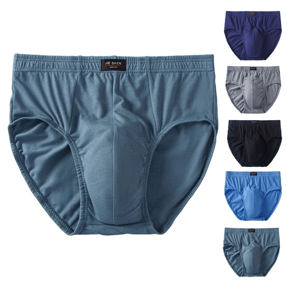 zeranth Men Panties Solid Color U Convex Stretch Low Waist Close Fit Plus Size Underwear Shorts Underpants Briefs Men Clothing