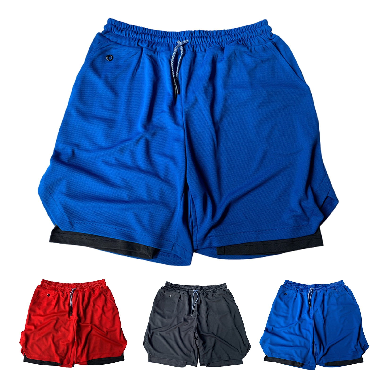 【COSYHARU】Face two-tuck half-banding string shorts zeranth Men Shorts Double Layer Drawstring Fake Two Piece