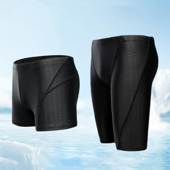 zeranth Men Swimming Shorts Waterproof Quick Dry High Elasticity Mid Waist Soft Breathable Solid Color Plus Size Swimming Pants