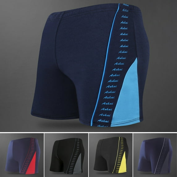 zeranth Men Swimming Trunk Loose Plus Size Contrast Color Casual Summer Men Swimwear for Swimming
