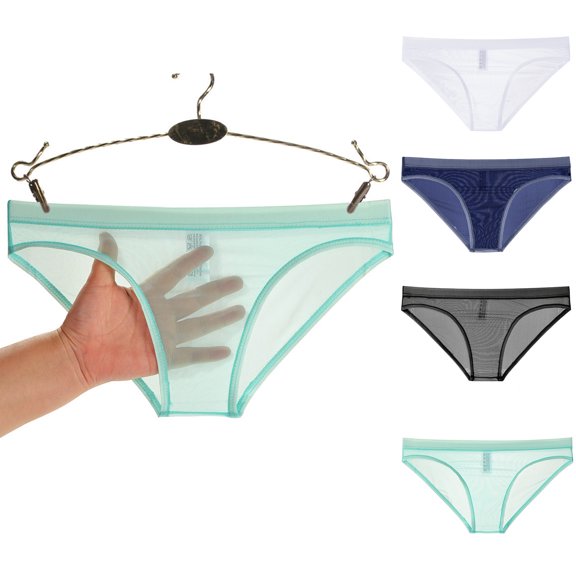 zeranth Men Underpants Breathable Mesh See Through No Bulge Pouch Low Waist Close-fitting Thin Summer Cool Triangle Pants Men Clothing