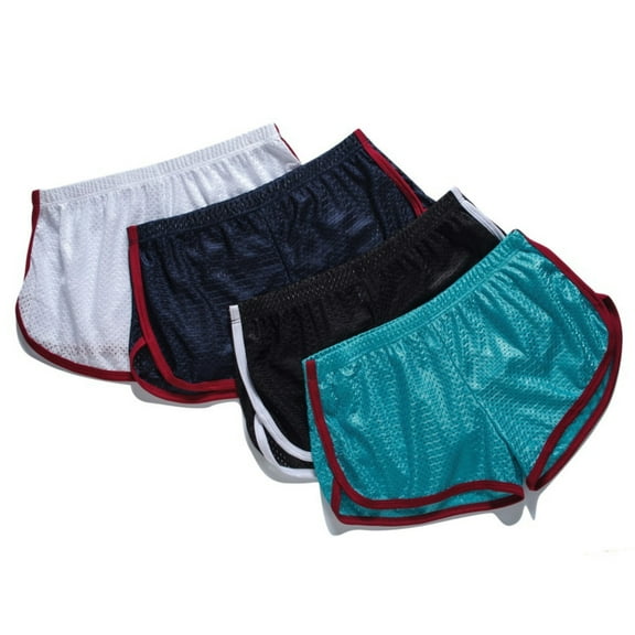 zeranth Men Underwear Solid Color U Convex Low Waist Elastic Breathable Underpants Loose Mesh Boxers Panties Casual Sport Shorts for Indoor