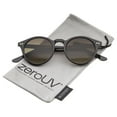 thumbnail image 1 of zeroUV - Classic Horn Rimmed Keyhole Nose Bridge P3 Round Sunglasses 46mm - 46mm, 1 of 5