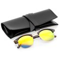 thumbnail image 1 of zeroUV - Classic Horn Rimmed Neutral Colored Lens Semi-Rimless Sunglasses 49mm - 49mm, 1 of 5