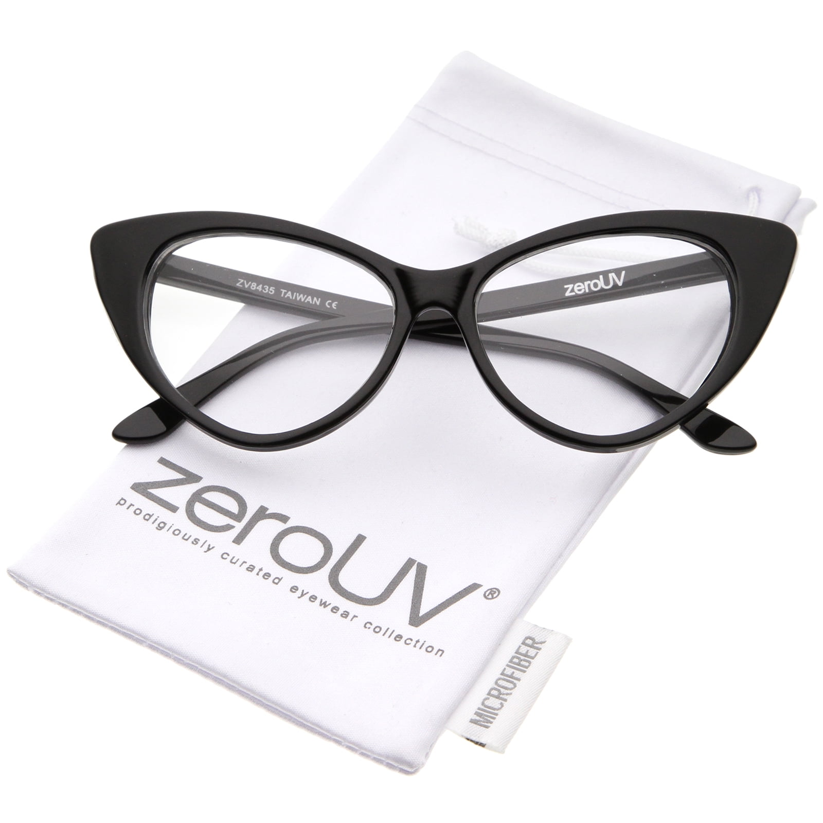 zeroUV Female Retro High Sitting Temples Clear Lens