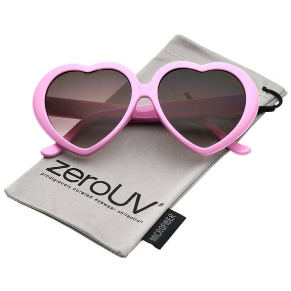 zeroUV Female Women's Oversize Gradient Lens Heart Sunglasses 56mm (Light Pink / Lavender) - 56mm