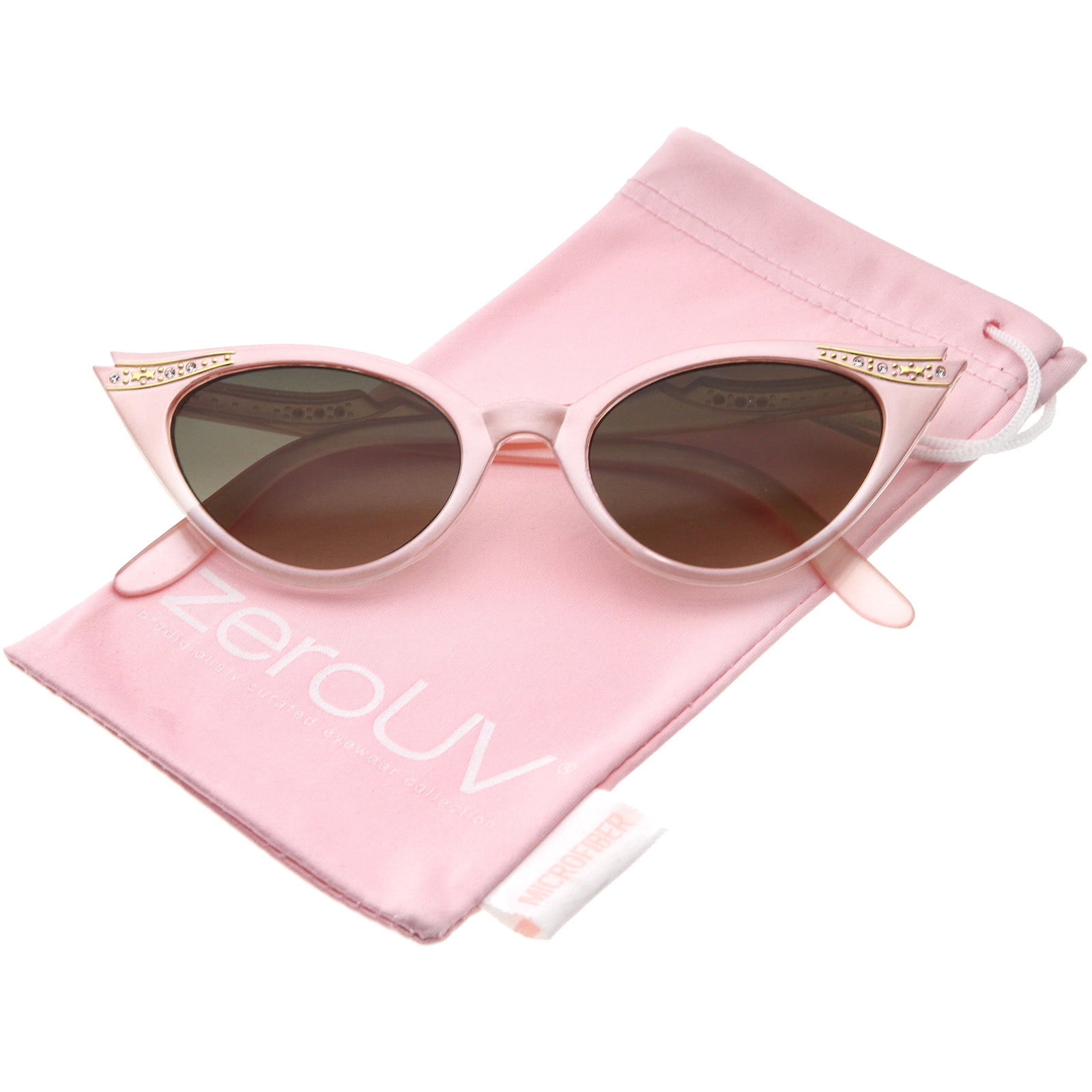 Rhinestone Embellished Pink Sunglasses for Women Cat Eye Sunglasses Pink Rhinestone Glasses Cato Fashions  main image 3