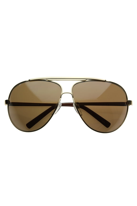 - High Quality Full Frame Big X-Large Oversized Metal Aviator Sunglasses - 70mm