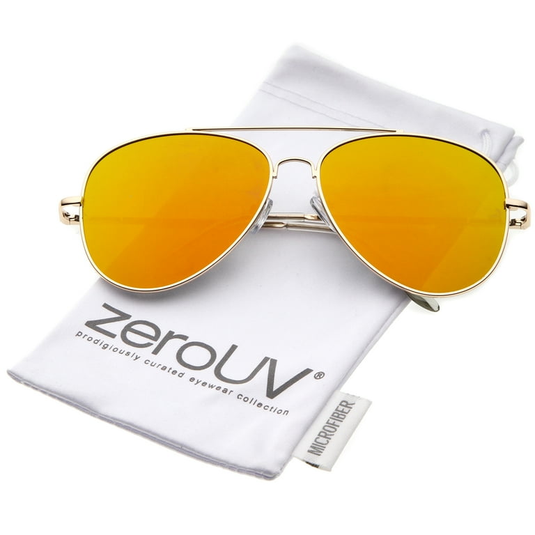 Flat mirrored aviator sunglasses store