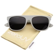 zeroUV - Modern Super Flat-Top Wide Temple Horn Rimmed Sunglasses 55mm - 55mm