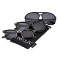 thumbnail image 1 of zeroUV - Retro Wide Temple Polarized Lens Square Horn Rimmed Sunglasses 55mm - 55mm, 1 of 7
