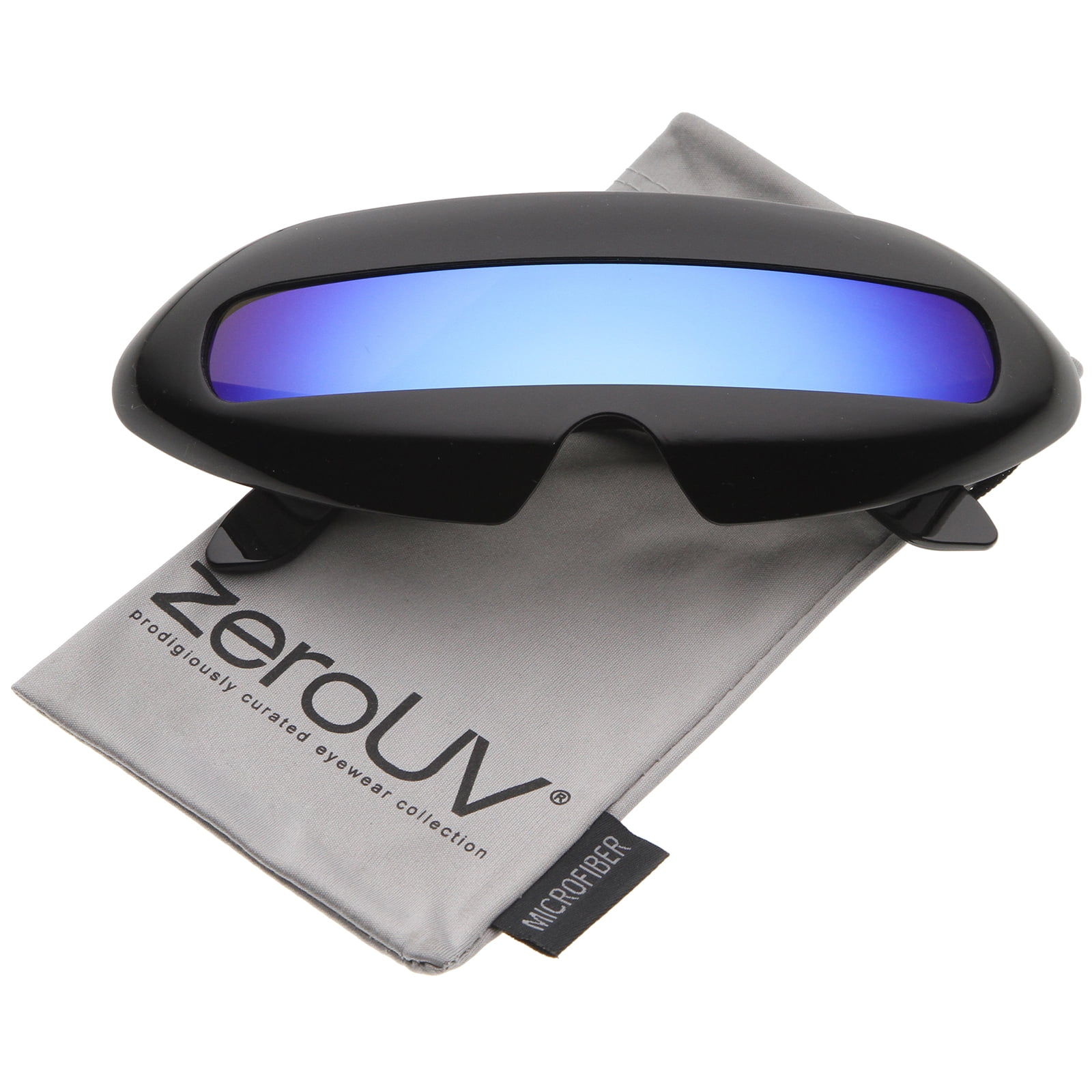 zeroUV Unisex Futuristic Costume Single Shield Colored Mirror Lens