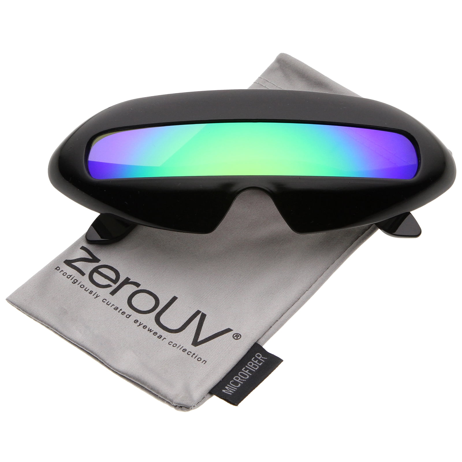zeroUV Unisex Futuristic Costume Single Shield Colored Mirror Lens
