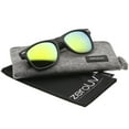 thumbnail image 1 of zeroUV Unisex Matte Finish Color Mirror Lens Large Square Horn Rimmed Sunglasses 55mm (Black / Sun) - 55mm, 1 of 5