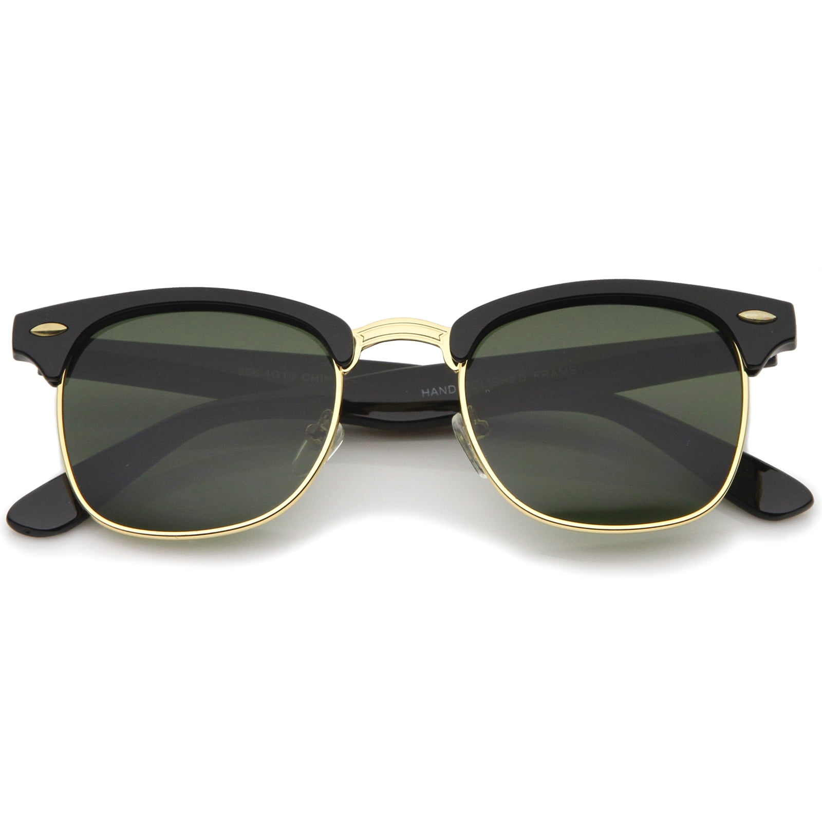 zeroUV Unisex Premium Half Frame Horn Rimmed Sunglasses with  display picture 1