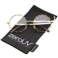 thumbnail image 1 of zeroUV Unisex Retro Lennon Style Mid Size Metal Frame Clear Lens Round Glasses 51mm (Tortoise-Gold / Clear) - 51mm, 1 of 5