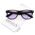 thumbnail image 1 of zeroUV Unisex Retro Wide Temple Color Tinted Square Lens Horn Rimmed Sunglasses 54mm (Black / Purple) - 54mm, 1 of 5