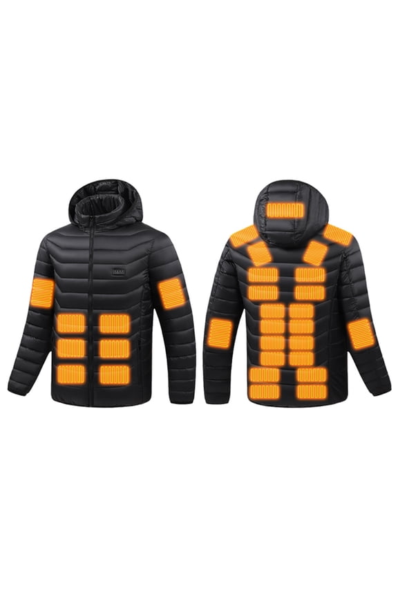 Heated Jacket for Men Women 4 Control 31 Heating Zones Hooded Coat Jackets Full Zip Up USB Winter Thermal Coats Outwear