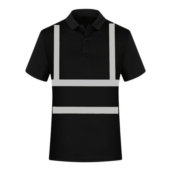 zfhfof Men Safety Polo Shirt with Reflective Stripes Short Sleeve Hi Vis Reflective Construction Work Shirts Casual Collared Shirts for Men