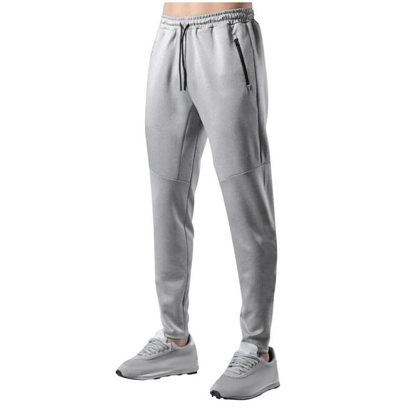 zfhfof Men's Athletic Jogger Sweatpants with Zipper Pockets Running Workout Gym Tapered Pants Drawstring Comfy Lounge Pants