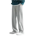 thumbnail image 1 of zfhfof Men's Baggy Pants Wide Leg Drawstring Waist Loose Sweatpants Open Bottom Athletic Joggers Lounge Trousers with Pockets, 1 of 7