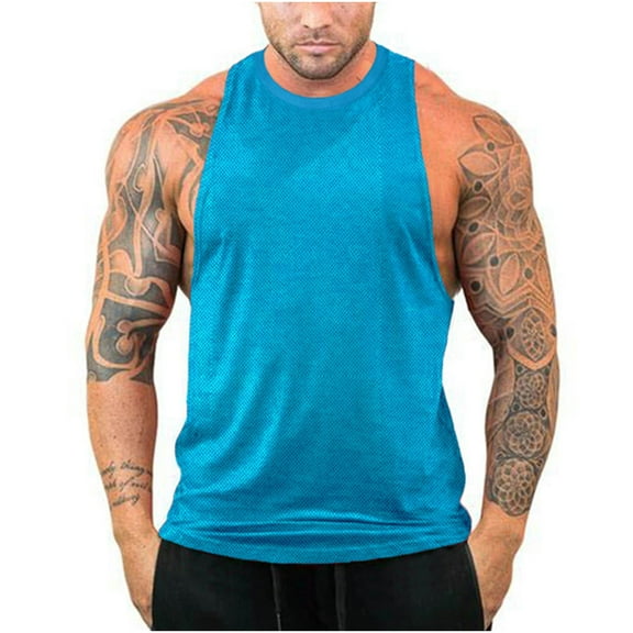 zfhfof Men's Bodybuilding Tank Tops Gym Fitness Workout Training Running T-Shirts Sleeveless Athletic Muscle Cut Off Shirts