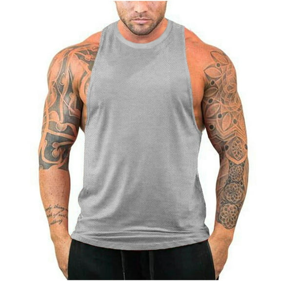 zfhfof Men's Bodybuilding Tank Tops Gym Fitness Workout Training Running T-Shirts Sleeveless Athletic Muscle Cut Off Shirts