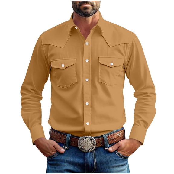 zfhfof Men's Button Down Shirts Lightweight Casual Long Sleeve Shacket Jacket with Flap Pockets