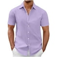 thumbnail image 1 of zfhfof Men's Button Down Shirts Short Sleeve Casual Shirt for Men Untucked Summer Business Casual Dress Shirts, 1 of 6