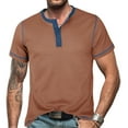 thumbnail image 1 of zfhfof Men's Casual Henley Shirts Classic Button Waffle Short Sleeve T-Shirt Summer Basic Solid Lightweight Tees Tops, 1 of 5