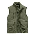 thumbnail image 1 of zfhfof Men's Casual Outerwear Vest Lightweight Zip Up Sleeveless Jacket Outdoor Work Hiking Travel Padded Vest with Pockets, 1 of 4