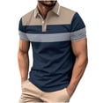 thumbnail image 1 of zfhfof Men's Casual Polo Shirts Summer Button Short Sleeve Fashion Golf Work Shirt Classic Striped Slim Fit T-Shirts, 1 of 8