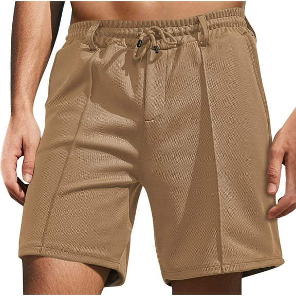 zfhfof Men's Casual Shorts Elastic Waist Drawstring Shorts Lightweight Regular Fit Beach Summer Shorts with Pockets