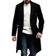 thumbnail image 1 of zfhfof Men's Casual Trench Coat Slim Fit Notched Collar Mid Long Jacket Overcoat Double Breasted Pea Coats with Pockets, 1 of 6