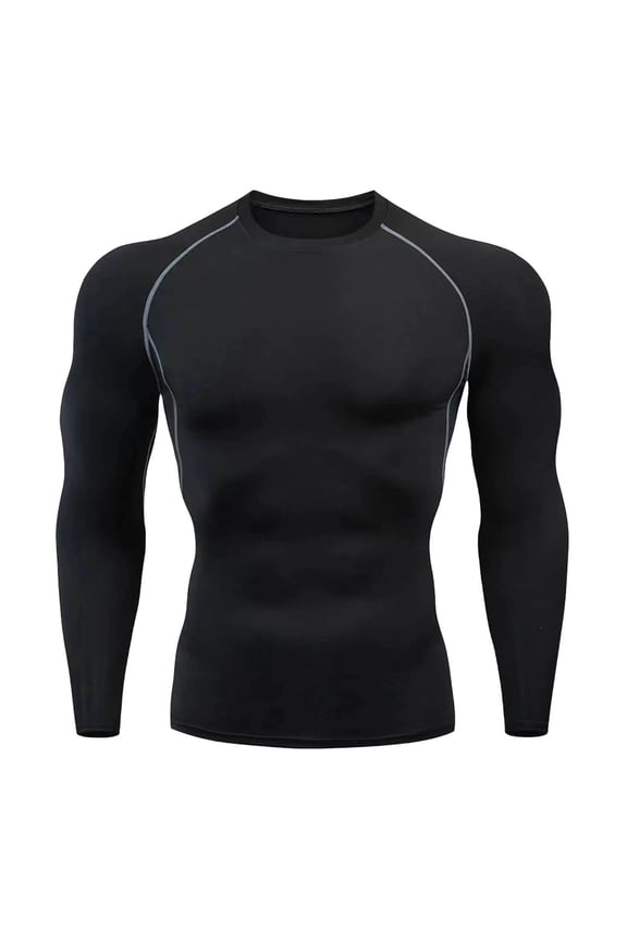 Men's Compression Shirts Long Sleeve Athletic Workout Gym T-Shirt Running Tops Cool Dry Sports Base Layer Undershirts