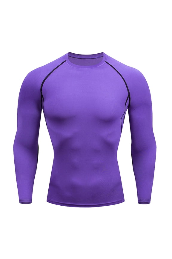 Men's Compression Shirts Long Sleeve Athletic Workout Gym T-Shirt Running Tops Cool Dry Sports Base Layer Undershirts