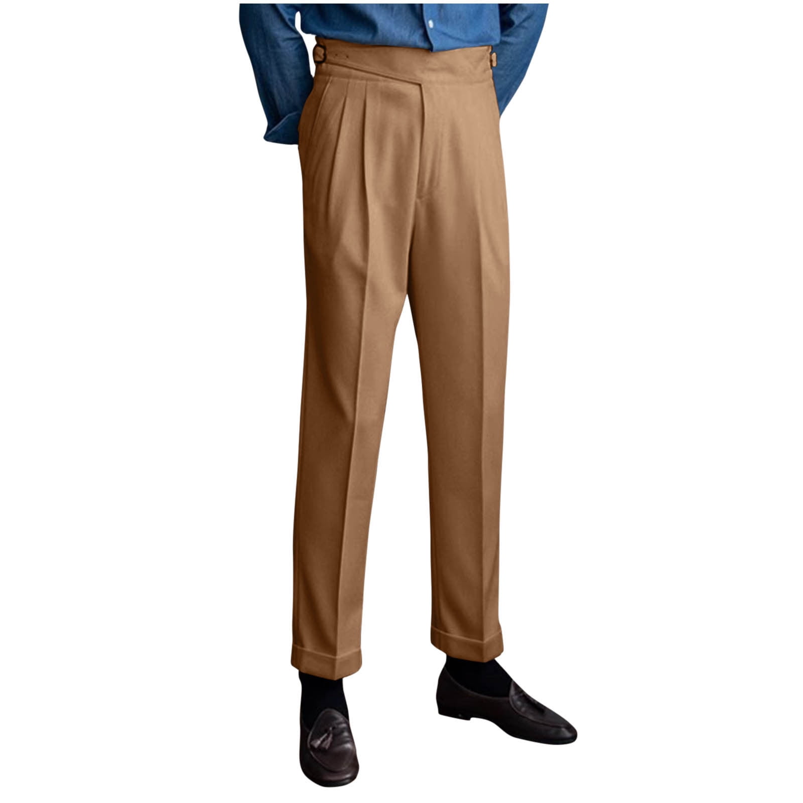 zfhfof Men's Cozy Hidden Expandable Waist Dress Pants | Classic Fit ...